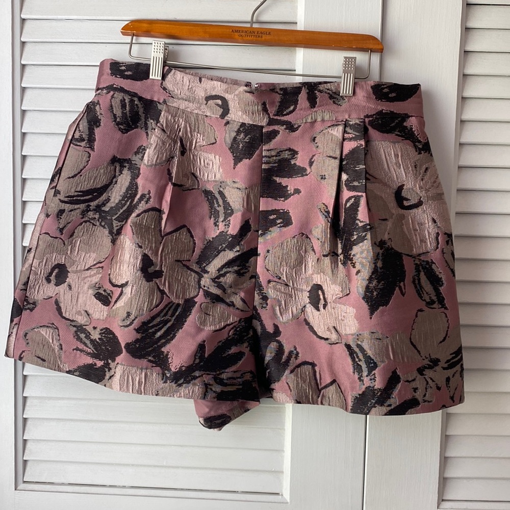 Anthropologie Textured Metallic Shorts